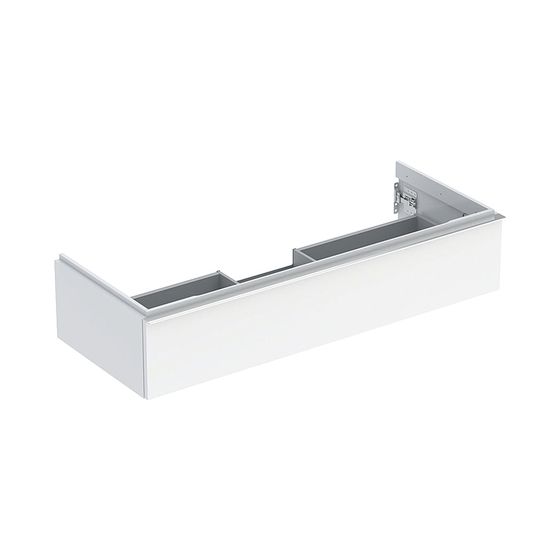 Geberit iCon Unterschrank für Waschtisch, 1 Schublade Waschtisch 120cm, Weiß, lackiert hochglänzend/HG verchromt