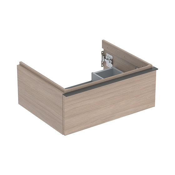 Geberit iCon Unterschrank für Waschtisch, 1 Schublade Waschtisch 60cm, Eiche, Melamin Holzstruktur/Lava pulverbeschichtet matt