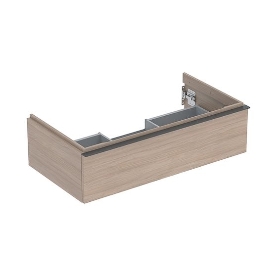 Geberit iCon Unterschrank für Waschtisch, 1 Schublade Waschtisch 90cm, Eiche, Melamin Holzstruktur/Lava pulverbeschichtet matt
