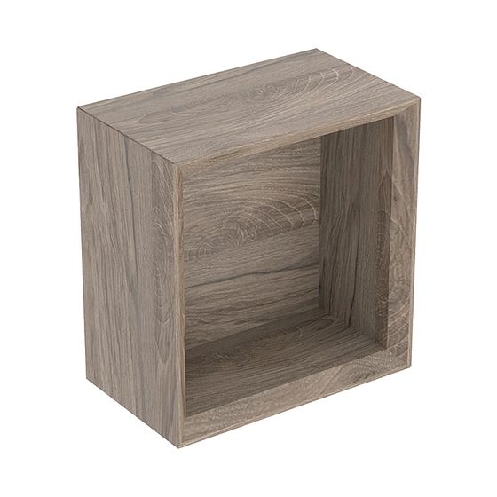Geberit iCon Wandbox quadratisch, 22,5x23,3x13,2cm, Nussbaum hickory Melamin Holzstruktur