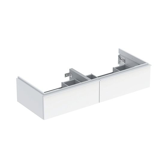 Geberit iCon Unterschrank für Doppelwaschtisch, 2 Schubladen 120x24,7cm, Weiß lackiert hochglänzend/pulverbeschichtet matt