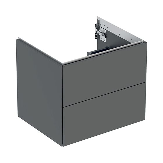 Geberit ONE Unterschrank für Waschtisch, 2 Schubladen, Breite Waschtisch 60cm, Höhe 50,4cm, Tiefe 47cm, Lava lackiert matt
