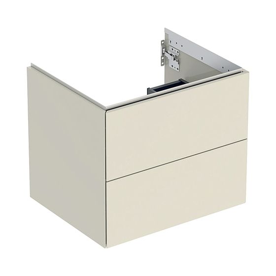 Geberit ONE Unterschrank für Waschtisch, 2 Schubladen, Breite Waschtisch 60cm, H 50,4cm T 47cm Sandgrau/lackiert hochglänzend