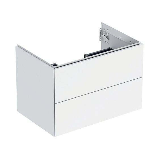 Geberit ONE Unterschrank für Waschtisch, 2 Schubladen, Breite Waschtisch 75cm, Höhe 50,4cm, Tiefe 47cm, Weiß lackiert matt