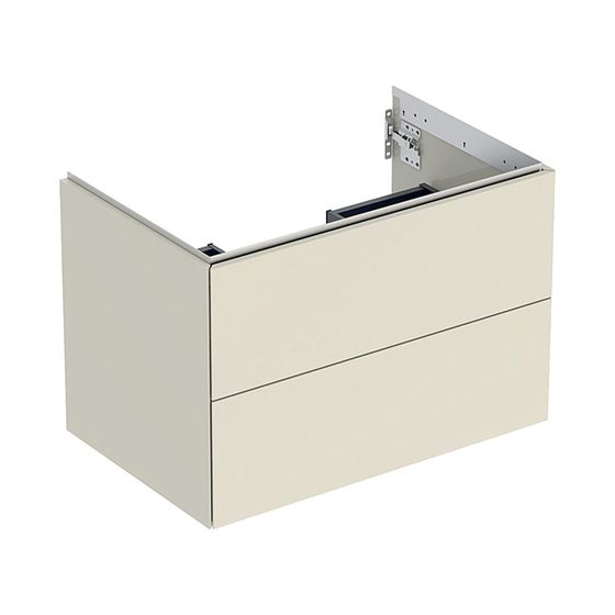 Geberit ONE Unterschrank für Waschtisch, 2 Schubladen, Breite Waschtisch 75cm, H 50,4cm T 47cm Sandgrau/lackiert hochglänzend