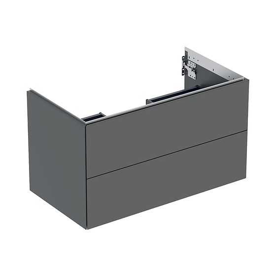 Geberit ONE Unterschrank für Waschtisch, 2 Schubladen, Breite Waschtisch 90cm, Höhe 50,4cm, Tiefe 47cm, Lava lackiert matt