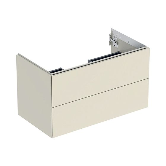Geberit ONE Unterschrank für Waschtisch, 2 Schubladen, Breite Waschtisch 90cm, H 50,4cm T 47cm Sandgrau/lackiert hochglänzend