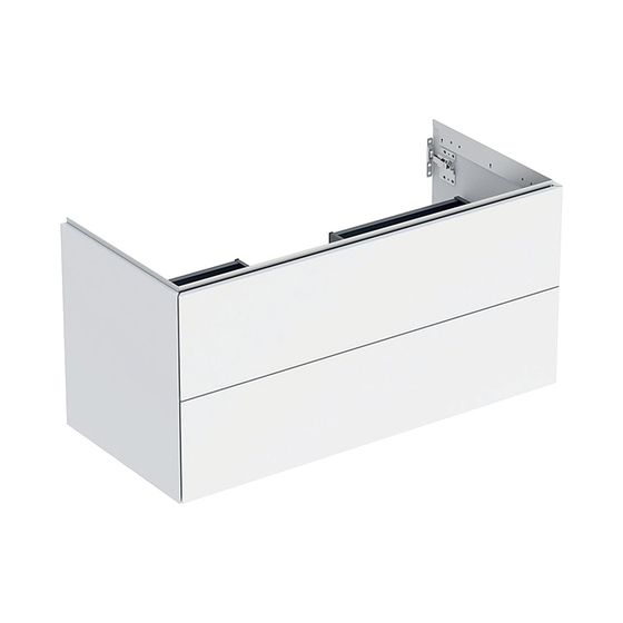 Geberit ONE Unterschrank für Waschtisch, 2 Schubladen, Breite Waschtisch 105cm, Höhe 50,4cm, Tiefe 47cm, Weiß lackiert matt
