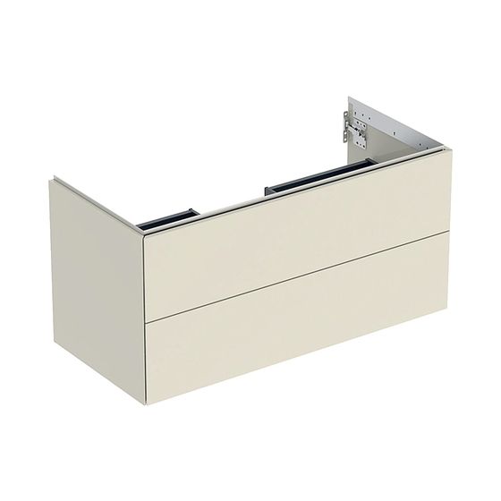 Geberit ONE Unterschrank für Waschtisch, 2 Schubladen, Breite Waschtisch 105cm, H 50,4cm T 47cm Sandgrau/lackiert hochglänzend
