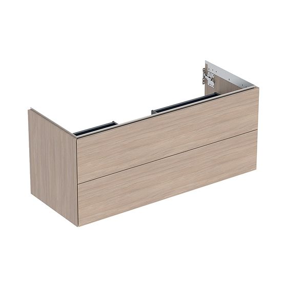 Geberit ONE Unterschrank für Waschtisch, 2 Schubladen, Breite Waschtisch 120cm, H 50,4cm T 47cm Eiche/Melamin Holzstruktur
