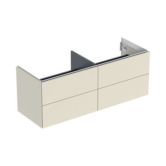 Geberit ONE Unterschrank für Waschtisch, 4 Schubladen, Breite Waschtisch 135cm, H 50,4cm T 47cm Sandgrau/lackiert hochglänzend