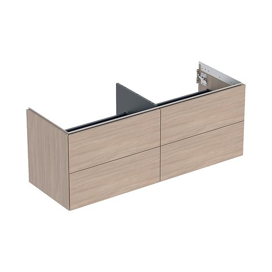 Geberit ONE Unterschrank für Waschtisch, 4 Schubladen, Breite Waschtisch 135cm, H 50,4cm T 47cm Eiche/Melamin Holzstruktur