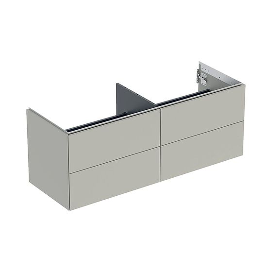 Geberit ONE Unterschrank für Waschtisch, 4 Schubladen, Breite Waschtisch 135cm, Höhe 50,4cm, Tiefe 47cm, Greige/lackiert matt