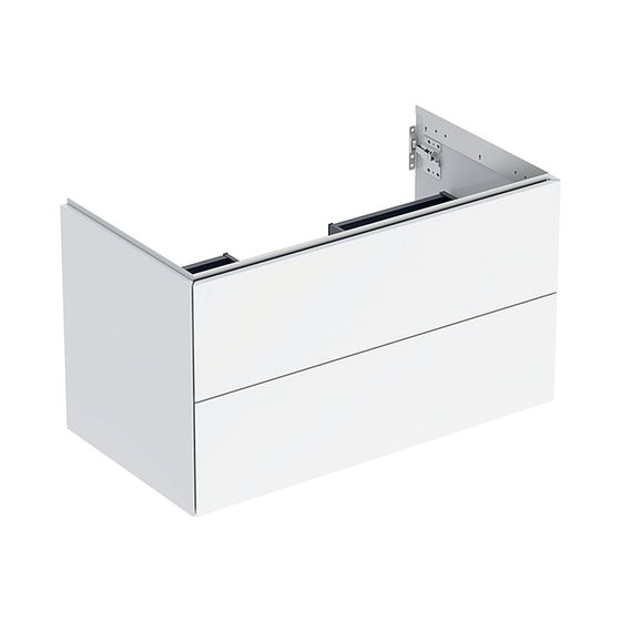 Geberit ONE Unterschrank für Waschtisch, 2 Schubladen, Breite Waschtisch 90cm, H 50,4cm T 47cm Weiß/lackiert hochglänzend