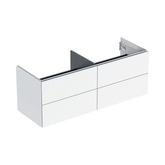 Geberit ONE Unterschrank für Waschtisch, 4 Schubladen, Breite Waschtisch 135cm, H 50,4cm T 47cm Weiß/lackiert hochglänzend