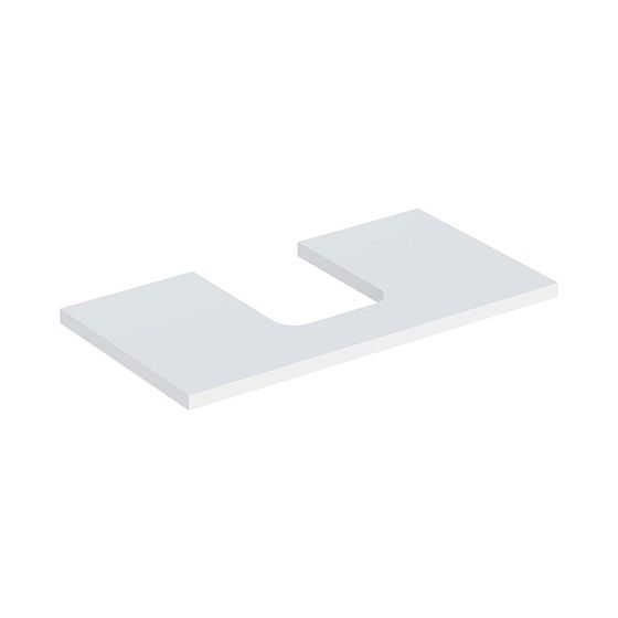 Geberit ONE Waschtischplatte Ausschnitt mittig, für Aufsatzwaschtisch Schalenform, 90x3x47cm, Weiß lackiert matt