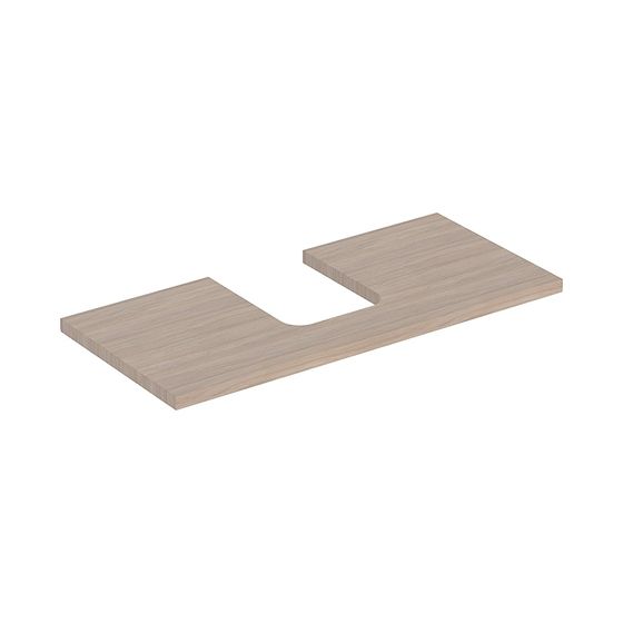 Geberit ONE Waschtischplatte Ausschnitt mittig, für Aufsatzwaschtisch Schalenform, 105x3x47cm, Eiche Melamin Holzstruktur