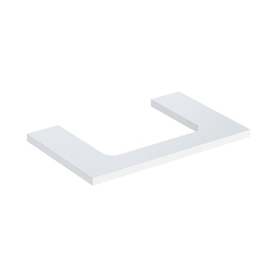 Geberit ONE Waschtischplatte Ausschnitt mittig, für Aufsatzwaschtisch rechteckig, 75x3x47cm, Weiß lackiert hochglänzend