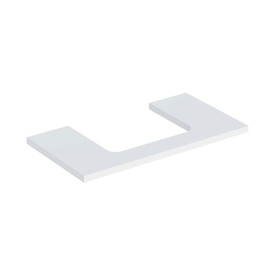 Geberit ONE Waschtischplatte Ausschnitt mittig, für Aufsatzwaschtisch rechteckig, 90x3x47cm, Weiß lackiert matt