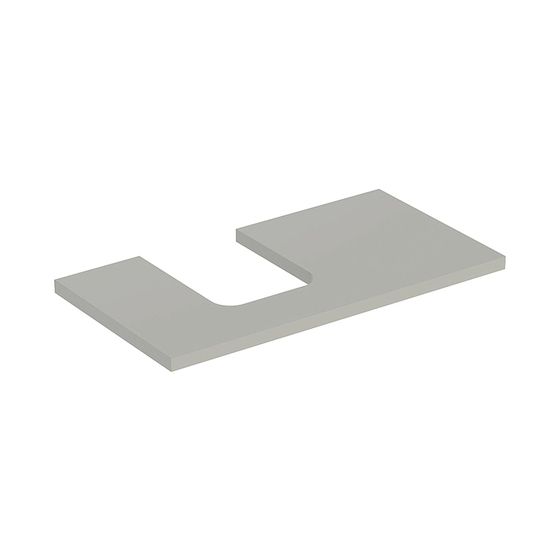 Geberit ONE Waschtischplatte Ausschnitt links, für Aufsatzwaschtisch Schalenform, 90x3x47cm, Greige/lackiert matt