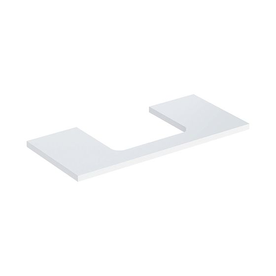 Geberit ONE Waschtischplatte Ausschnitt mittig, für Aufsatzwaschtisch rechteckig, 105x3x47cm, Weiß lackiert hochglänzend