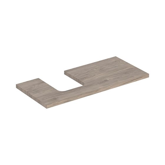Geberit ONE Waschtischplatte Ausschnitt links, für Aufsatzwaschtisch Schalenform, 105x3x47cm, Nussbaum/Melamin Holzstruktur
