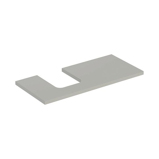 Geberit ONE Waschtischplatte Ausschnitt links, für Aufsatzwaschtisch Schalenform, 105x3x47cm, Greige/lackiert matt