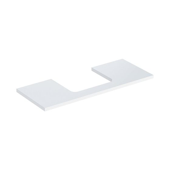 Geberit ONE Waschtischplatte Ausschnitt mittig, für Aufsatzwaschtisch rechteckig, 120x3x47cm, Weiß lackiert hochglänzend