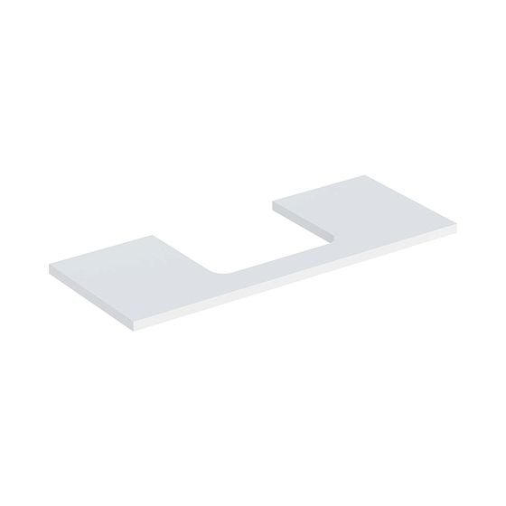 Geberit ONE Waschtischplatte Ausschnitt mittig, für Aufsatzwaschtisch rechteckig, 120x3x47cm, Weiß lackiert matt