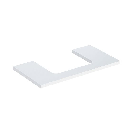 Geberit ONE Waschtischplatte Ausschnitt mittig, für Aufsatzwaschtisch rechteckig, 90x3x47cm, Weiß lackiert hochglänzend