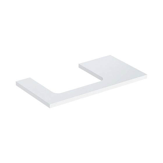 Geberit ONE Waschtischplatte Ausschnitt links, für Aufsatzwaschtisch rechteckig, 90x3x47cm, Weiß lackiert hochglänzend