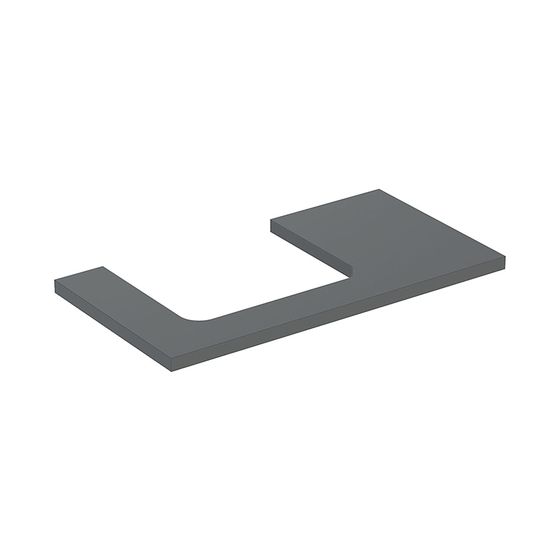 Geberit ONE Waschtischplatte Ausschnitt links, für Aufsatzwaschtisch rechteckig, 90x3x47cm, Lava lackiert matt