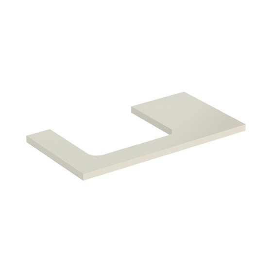 Geberit ONE Waschtischplatte Ausschnitt links, für Aufsatzwaschtisch rechteckig, 90x3x47cm, Sandgrau lackiert hochglänzend