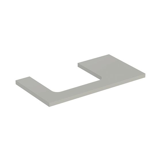 Geberit ONE Waschtischplatte Ausschnitt links, für Aufsatzwaschtisch rechteckig, 90x3x47cm, Greige/lackiert matt