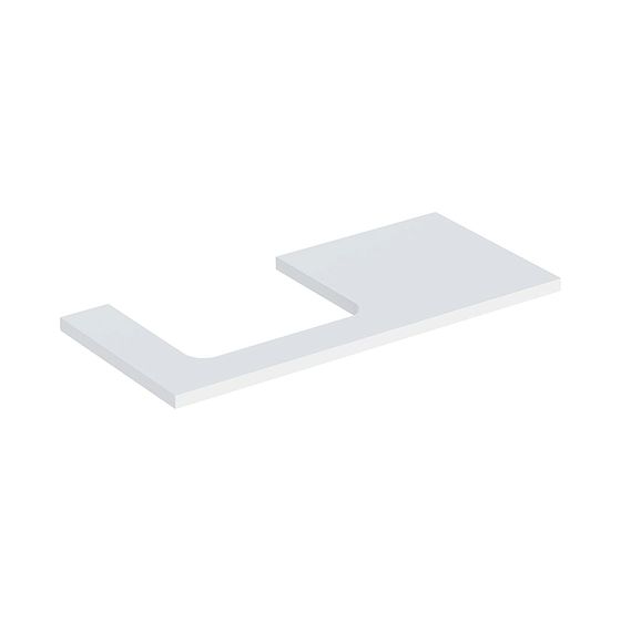 Geberit ONE Waschtischplatte Ausschnitt links, für Aufsatzwaschtisch rechteckig, 105x3x47cm, Weiß lackiert matt
