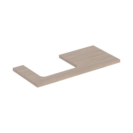 Geberit ONE Waschtischplatte Ausschnitt links, für Aufsatzwaschtisch rechteckig, 105x3x47cm, Eiche Melamin Holzstruktur