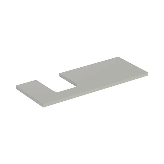 Geberit ONE Waschtischplatte Ausschnitt links, für Aufsatzwaschtisch Schalenform, 120x3x47cm, Greige/lackiert matt