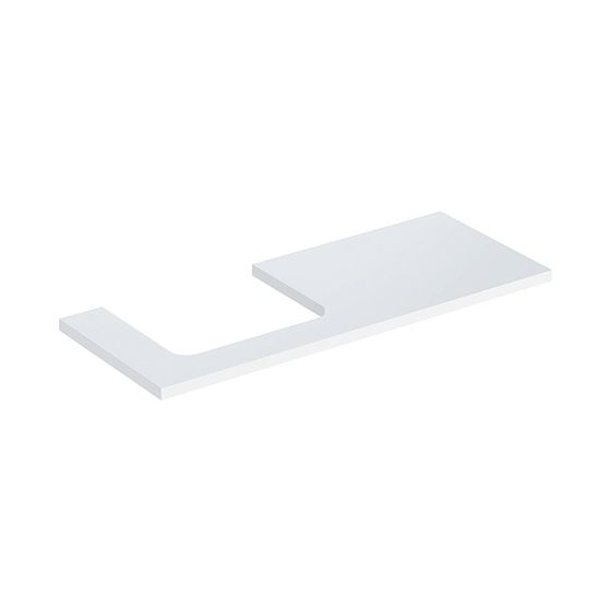 Geberit ONE Waschtischplatte Ausschnitt links, für Aufsatzwaschtisch rechteckig, 120x3x47cm, Weiß lackiert hochglänzend