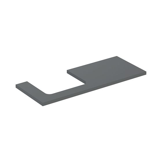 Geberit ONE Waschtischplatte Ausschnitt links, für Aufsatzwaschtisch rechteckig, 120x3x47cm, Lava lackiert matt