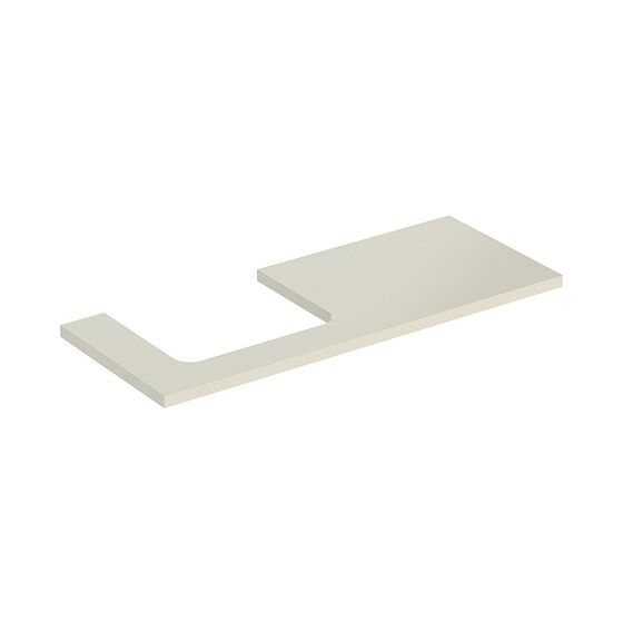 Geberit ONE Waschtischplatte Ausschnitt links, für Aufsatzwaschtisch rechteckig, 120x3x47cm, Sandgrau lackiert hochglänzend