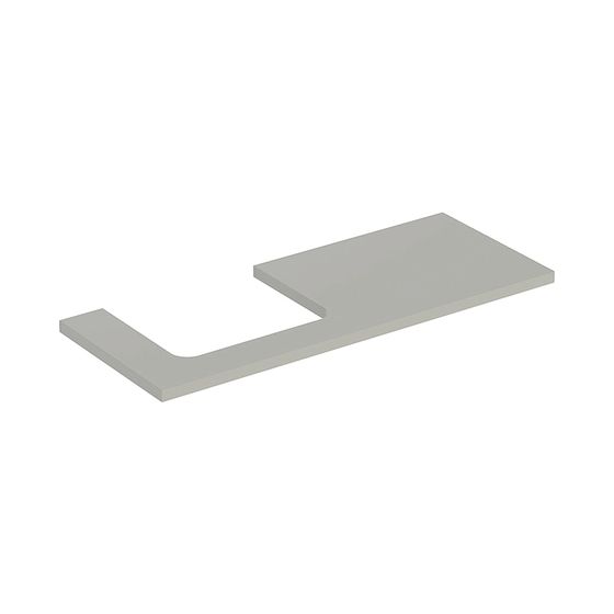 Geberit ONE Waschtischplatte Ausschnitt links, für Aufsatzwaschtisch rechteckig, 120x3x47cm, Greige/lackiert matt