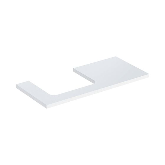Geberit ONE Waschtischplatte Ausschnitt links, für Aufsatzwaschtisch rechteckig, 105x3x47cm, Weiß lackiert hochglänzend