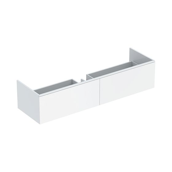 Geberit Xeno2 Unterschrank für Waschtisch aus Mineralwerkstoff, 2 Schubladen, 139,5x35x47,3cm, Weiß lackiert matt