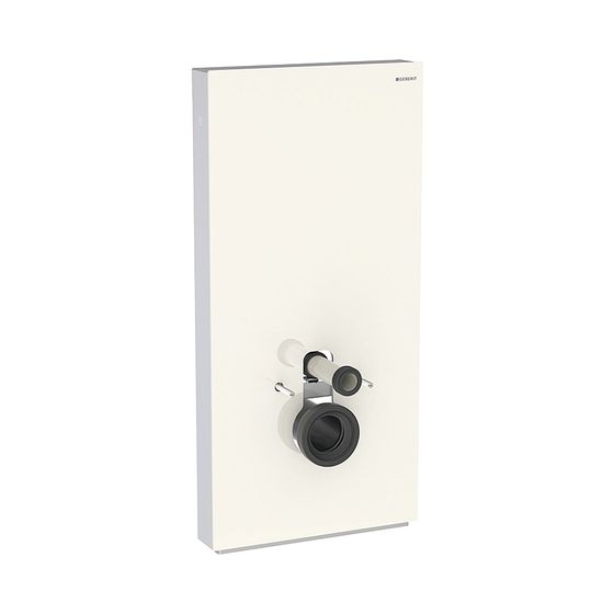 Geberit Monolith Sanitärmodul für Wand-WC, Höhe 101cm, Frontverkleidung aus Glas Sandgrau, Aluminium