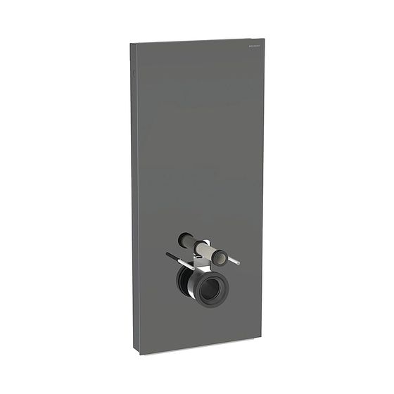 Geberit Monolith Sanitärmodul für Wand-WC, Höhe 114cm, Frontverkleidung aus Glas Lava, Aluminium Schwarzchrom