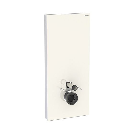 Geberit Monolith Sanitärmodul für Wand-WC, Höhe 114cm, Frontverkleidung aus Glas Sandgrau, Aluminium