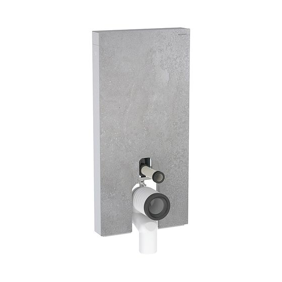 Geberit Monolith Sanitärmodul für Stand-WC, Höhe 101cm, Frontverkleidung aus Steinzeug Betonoptik, Aluminium
