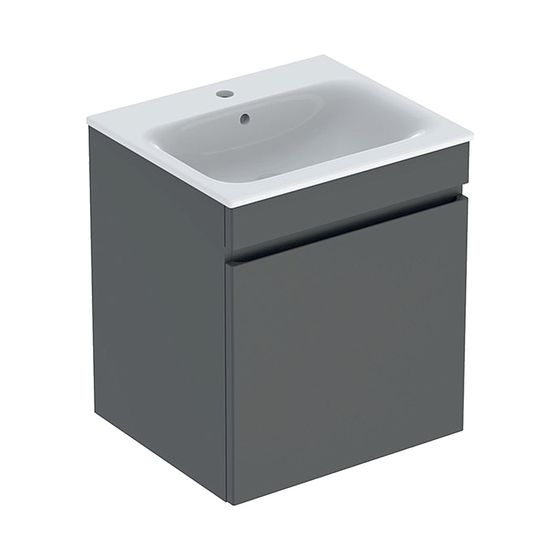 Geberit Renova Plan Set Möbelwaschtisch 55cm, Unterschr., 1 Schubl./1 Innenschubl., lava matt/weiß, schmaler Rand
