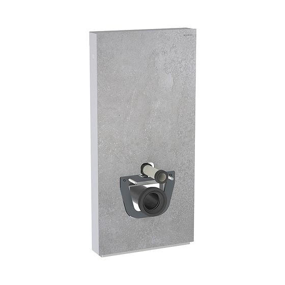 Geberit Monolith Sanitärmodul für Wand-WC, Höhe 101cm, Frontverkleidung aus Steinzeug Betonoptik, Aluminium