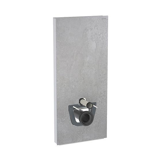 Geberit Monolith Sanitärmodul für Wand-WC, Höhe 114cm, Frontverkleidung aus Steinzeug Betonoptik, Aluminium